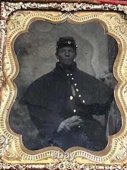 American Civil War Tintype Photograph Id KIA Bull Run Soldier 1/6th Plate