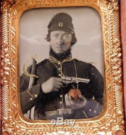 American Civil War Union Soldier Tinted Pistol Sword Apple