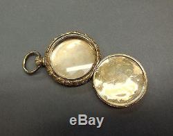 Antique 14k Gold Civil War Photo Pendant Hair Locket Victorian Pocket Watch Fob