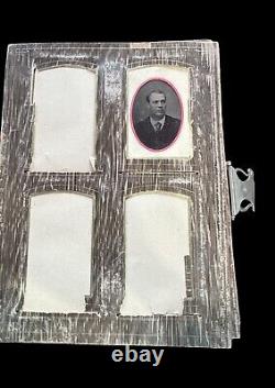 Antique 1800s Cabinet Card Photo Album Civil War Era With 14 CC Antique Photos