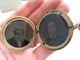 Antique 1800s Civil War Era 10k Gold Mourning Locket Pendant Husband Wife Photos