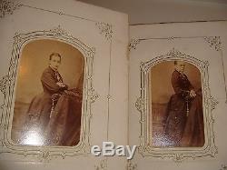 Antique 1800s Civil War Era Leather Photo Album Tin Type CDV Millersburg, Iowa