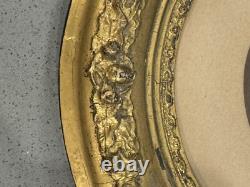 Antique 1800s Civil War era Magnificent Oval Portrait Picture Frame 1863 Woman