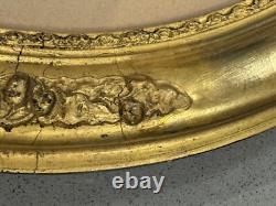 Antique 1800s Civil War era Magnificent Oval Portrait Picture Frame 1863 Woman
