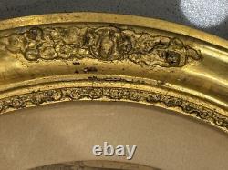 Antique 1800s Civil War era Magnificent Oval Portrait Picture Frame 1863 Woman