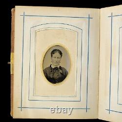Antique 1850s 1860s Photo Album Civil War Era Victorian Portrait Cabinet card