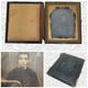 Antique 1850s Ambrotype Union Case Civil War Era 1/6 Plate Not Daguerreotype