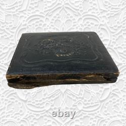 Antique 1850s Ambrotype Union Case Civil War Era 1/6 Plate Not Daguerreotype