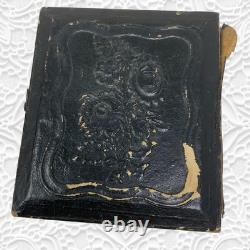 Antique 1850s Ambrotype Union Case Civil War Era 1/6 Plate Not Daguerreotype