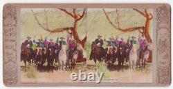 Antique 1860's The Vigilantes Lynching Mob At Hanging Tree Texas Photo Card P047