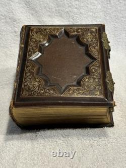 Antique 1860s Civil War Era William W Harding Leather CDV Photo Album with 24 Pics
