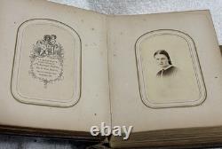 Antique 1860s Civil War Era William W Harding Leather CDV Photo Album with 24 Pics