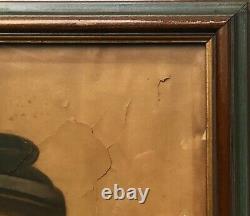 Antique 1860s Civil War Union Soldier Hand Colored Large Pastel Portrait Photo