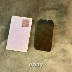 Antique 1860s civil war era photograph tin type with paper frame two men in coat
