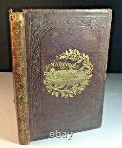 Antique 1862-3 Autograph Album Cazenovia oc Seminary Civil War Era 38 Photos