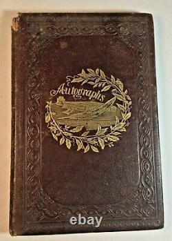 Antique 1862-3 Autograph Album Cazenovia oc Seminary Civil War Era 38 Photos