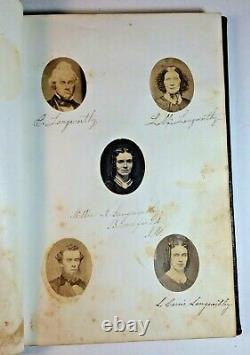 Antique 1862-3 Autograph Album Cazenovia oc Seminary Civil War Era 38 Photos