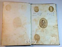 Antique 1862-3 Autograph Album Cazenovia oc Seminary Civil War Era 38 Photos