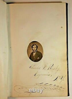 Antique 1862-3 Autograph Album Cazenovia oc Seminary Civil War Era 38 Photos