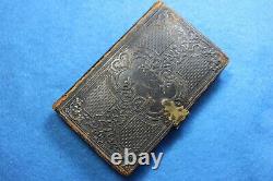 Antique 1862 Civil War Era Clasp HOLY BIBLE with Soldiers Name and Family Photo