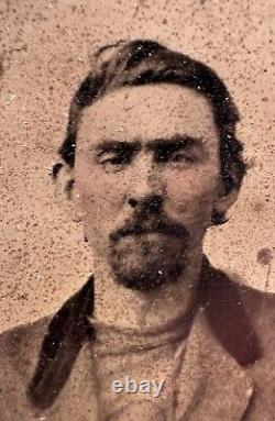 Antique 1865 Civil War Era Metal Tin Photo Of William Henry Massey