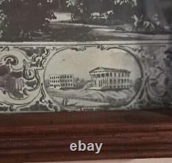 Antique 1869 Post Civil War Bird's Eye View Of Lexington, MO. Lafayette. Framed