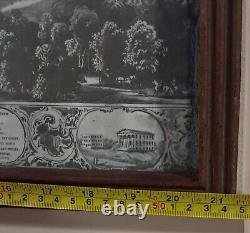 Antique 1869 Post Civil War Bird's Eye View Of Lexington, MO. Lafayette. Framed
