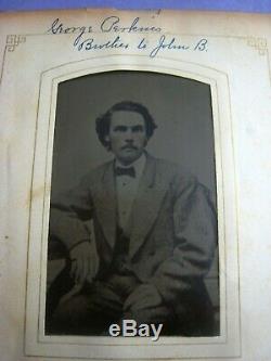Antique 19th Century Photo Album Civil War Veteran + Tintypes, cdv's, documents