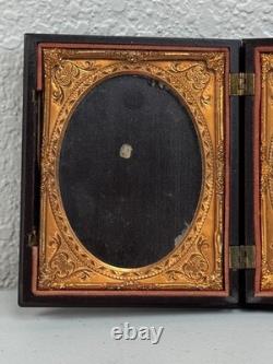 Antique 1/4 Plate Union Thermoplastic Photograph Case Daguerreotype Gutta Percha