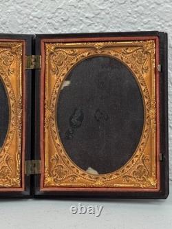 Antique 1/4 Plate Union Thermoplastic Photograph Case Daguerreotype Gutta Percha