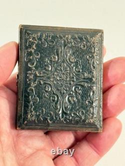Antique 1/6th Plate Union Civil War Soldier Cased Tintype KS IL forage cap photo