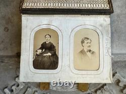 Antique Album + CDV Tintype Civil War Soldier Photo Connecticut 1860s 1870s