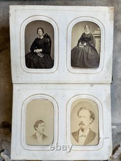 Antique Album + CDV Tintype Civil War Soldier Photo Connecticut 1860s 1870s