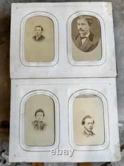 Antique Album + CDV Tintype Civil War Soldier Photo Connecticut 1860s 1870s