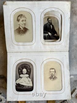 Antique Album + CDV Tintype Civil War Soldier Photo Connecticut 1860s 1870s
