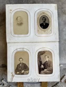 Antique Album + CDV Tintype Civil War Soldier Photo Connecticut 1860s 1870s