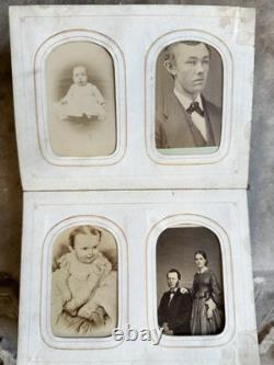 Antique Album + CDV Tintype Civil War Soldier Photo Connecticut 1860s 1870s
