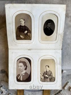 Antique Album + CDV Tintype Civil War Soldier Photo Connecticut 1860s 1870s
