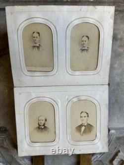 Antique Album + CDV Tintype Civil War Soldier Photo Connecticut 1860s 1870s