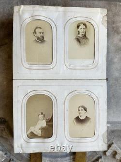 Antique Album + CDV Tintype Civil War Soldier Photo Connecticut 1860s 1870s