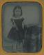 Antique Ambrotype Folk Art Girl Candy Cane Civil War Era American Beauty Photo