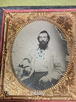 Antique Ambrotype of Infamous Bloody Bill Anderson Full Cased Civil War Rare