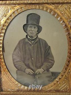 Antique American CIVIL War Era Fourth Doctor Who Lookalike Man Ambrotype Photo