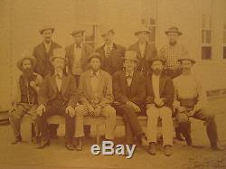 Antique American Men Post CIVIL War Cowboys Hand Signs Gang MID Western Photo