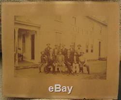 Antique American Men Post CIVIL War Cowboys Hand Signs Gang MID Western Photo