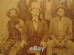 Antique American Men Post CIVIL War Cowboys Hand Signs Gang MID Western Photo