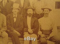 Antique American Men Post CIVIL War Cowboys Hand Signs Gang MID Western Photo