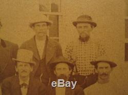 Antique American Men Post CIVIL War Cowboys Hand Signs Gang MID Western Photo