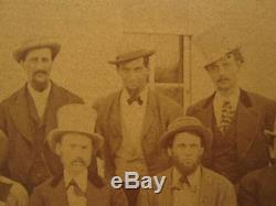 Antique American Men Post CIVIL War Cowboys Hand Signs Gang MID Western Photo