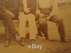 Antique American Men Post CIVIL War Cowboys Hand Signs Gang MID Western Photo